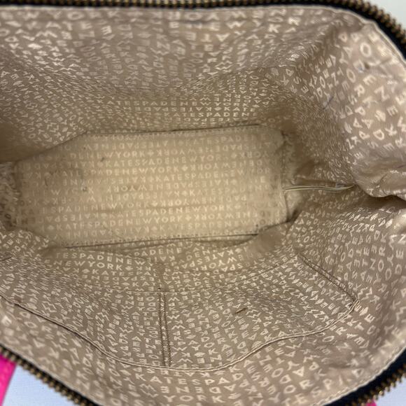 Kate Spade Vinyl Bow Small Tote Handbag Black White Pink | Top Handle Purse - Picture 4 of 13